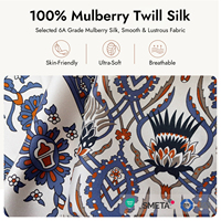 Foulard carré en soie de mûrier 6A double face, motif floral à bordure antique, faible MOQ, échantillonnage rapide en 7 jours, châle de cou en soie pour femme