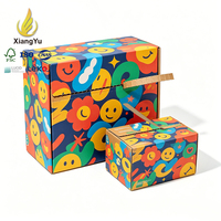 Caja de juguete de cartón corrugado tipo B personalizada de alta resistencia con impresión a medida, estilo grafiti colorido, embalaje con cremallera de fácil apertura, fabricante