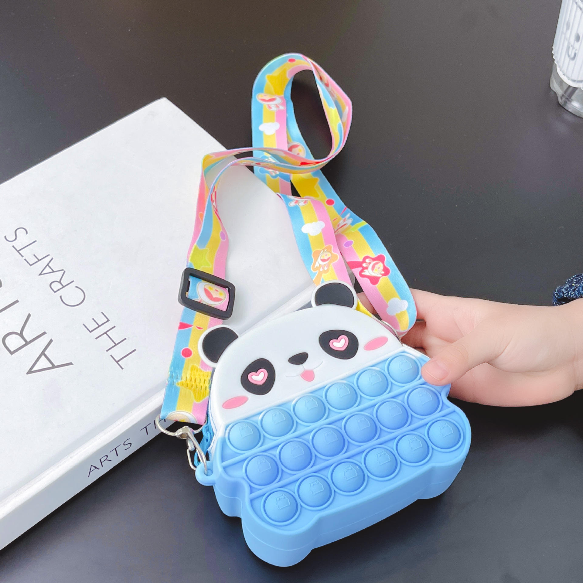 New Kids Cute Stress-relief Panda Cartoon Bag Small Crossbody Bag for Girls