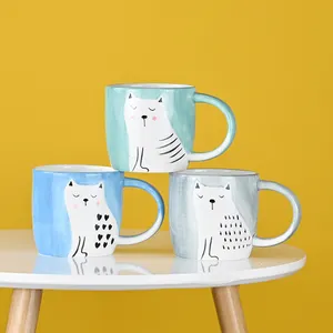 Tasse à café en céramique, style chat peint à la main, meilleur cadeau pour la fête des mères, 1 pièce