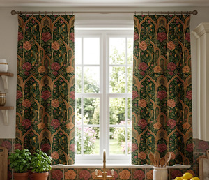 Cortina Opaca de Terciopelo con Diseño de Criaturas Míticas Encantadoras, Panel Decorativo Inspirado en el Art Nouveau para Dormitorio - Product Image 3