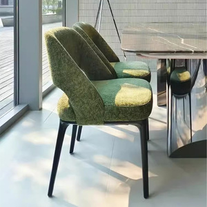 Ensemble <span class=keywords><strong>de</strong></span> chaises <span class=keywords><strong>de</strong></span> salle à manger nordique moderne à dossier haut en bois massif tissu en cuir <span class=keywords><strong>4</strong></span> chaises pour bureau à domicile parc Designer Table à manger meubles - Product Image 1