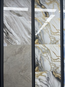 Piastrelle <span class=keywords><strong>in</strong></span> Ceramica Placcate Oro A-DFFUSION - Finitura Lucida e Opaca 800x800mm per Interni, Camera da Letto, Soggiorno, Hotel - Product Image 2