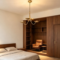 Lustre moderne minimaliste de luxe entièrement en cuivre pour salon, salle à manger, chambre à coucher, Airbnb unique, balcon et éclairage de couloir