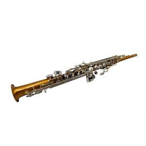 Saxophone soprano droit en cuivre gravé à la main, en une seule pièce, laqué or foncé, clés nickelées, de la marque Eastern Music - Product Image 4