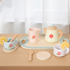 Deluxe Wooden Afternoon Tea Pretend Play Set with Dessert Tray Teacups and Cakes Imaginative Role Playing for Toddlers and Kids - Product Image 4