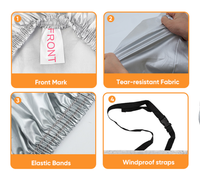 Housse de voiture en polyester argenté 150D, protection contre les intempéries, anti-UV, anti-poussière, pare-soleil pour berline, SUV, pick-up