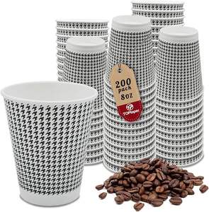 Gobelets en papier biodégradable à double paroi résistants à la chaleur, 12 oz, en pâte de bois, marque HL, diamètre 90 mm, logo personnalisé pour boissons chaudes/froides - Product Image 3
