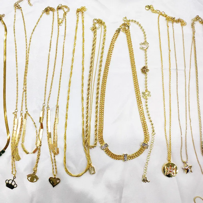 Großhandel 18k Gold plattiert Edelstahl-Halsband Mode-Schmuck für Damen