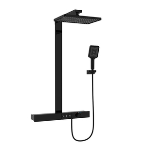 <span class=keywords><strong>Colonne</strong></span> <span class=keywords><strong>de</strong></span> <span class=keywords><strong>douche</strong></span> <span class=keywords><strong>thermostatique</strong></span> 3 fonctions en noir brossé avec mitigeur eau chaude et froide et fonction pluie - Product Image 1