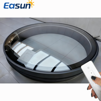 Puits de lumière à lamelles automatiques en alliage d'aluminium rond fixe pour atrium avec double vitrage en verre trempé et cadre étanche