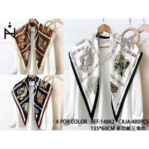 Sciarpa triangolare Nz 135x60 cm Sciarpa leggera stampata alla moda per donna, per tutte le stagioni, uso quotidiano - Product Image 2