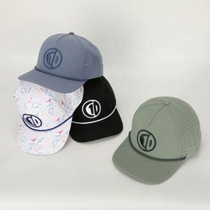 Wholesale Custom Embroidery Logo High Quality 5 Panel Adjustable Unisex Dad Hat <b>Black</b> Polyester Sport Gorras Rope <b>Baseball</b> <b>Cap</b> - Product Image 1