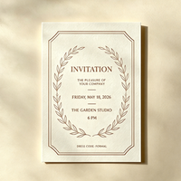 Invitación de Fiesta con Diseño Retro Personalizado, Impresión de Arte Lineal para Banquetes Privados y Eventos Formales