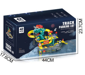 Gran oferta <span class=keywords><strong>de</strong></span> juguetes <span class=keywords><strong>de</strong></span> estacionamiento DIY ensamblados para niños, 42 Uds., juguete con ranura <span class=keywords><strong>de</strong></span> dinosaurio con pista <span class=keywords><strong>de</strong></span> coche <span class=keywords><strong>de</strong></span> juguete, estacionamiento con luz y música - Product Image 1