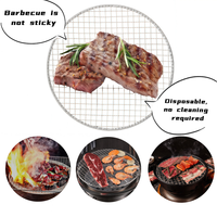Grille de barbecue circulaire jetable en acier à livraison immédiate (29 cm/taille personnalisée) pour restaurants, utilisation extérieure, antiadhésive