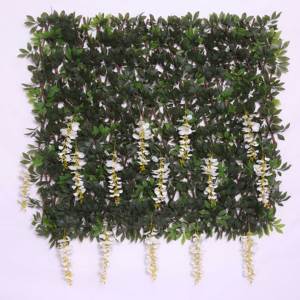 White <strong>Flowered</strong> <strong>Artificial</strong> Ivy Fence <strong>Trellis</strong> for Indoor and Outdoor for Privacy and Decoration - Product Image 1