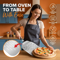 Pelle à pizza en acier inoxydable avec poignée pliable, pelle à pizza pour four, cuisine, transfert de gâteaux, retourne-pizza, spatule à pizza
