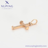 X001122981 Bijoux XUPING Plaqué Or 18K Zircone Cubique Synthétique Sertie de Pierres Croix Homme Charme Pendentif Mode