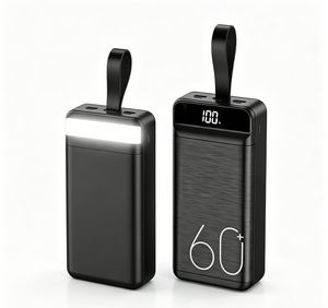 Consegna Rapida dal Magazzino USA, Spedizione Gratuita, Power Bank da 60000mAh, Grande Capacità, Power Bank da Viaggio per Esterni, Luce LED di Emergenza - Product Image 1