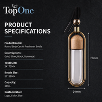 Diffuseur de parfum de voiture haut de gamme TopOne – Flacon suspendu avec cadre métallique de luxe, pendentif en verre vide pour diffusion d'huiles essentielles