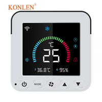 KONLEN Wi-Fi Thermostat intelligent Écran LCD couleur HD Contrôleur de climatisation Affichage de l'écran tactile ambiant Vie intelligente