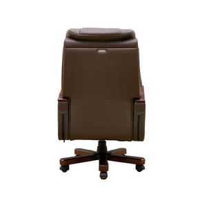 Chaise de bureau en cuir véritable de couleur marron, chaise de direction de luxe, chaise de travail ergonomique pour ordinateur, moderne - Product Image 5