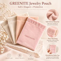 Pochette à bijoux portable de luxe en Greenite personnalisée, sac en coton et lin à cordon pour bagues, boucles d'oreilles, colliers, bracelets, cadeau