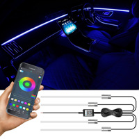 Yosovlamp Modification de voiture lumière décorative Versa Tucson Fiber optique atmosphère couleur claire fil contrôle Central pour décor de voiture