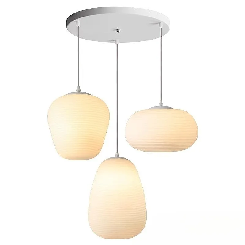 Modern Pendant Light Milk White Blown Glass Hanging Lamps For Kitchen