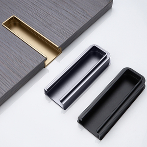Poignées de meuble encastrées ultra-étroites invisibles à rainure cachée pour armoire et tiroir - Product Image 3