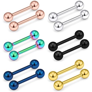Piercings unisexes courts et longs pour barres de 12 à 16 mm, 5 pièces, anneaux pour tétons et langue, barres droites en acier inoxydable 361, <span class=keywords><strong>bijoux</strong></span> de <span class=keywords><strong>piercing</strong></span> - Product Image 1