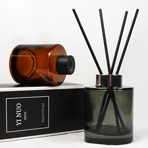 Empty 50ml 100ml 150ml 200ml Black Amber Custom Color Transparent Glass Aromatherapy Reed Diffuser Glass Bottle