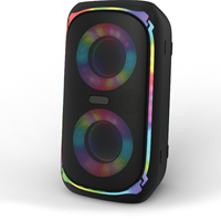 Lampu LED RGB Modern 4 Inci Ganda untuk Speaker Portabel Nirkabel V5.3 dengan USB TF AUX FM untuk Pesta Dalam Ruangan
