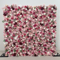 Muro de Flores Artificiales de Seda para Bodas, Fondo de Boda Moderno, Muro Floral 3D Rectangular, Arreglos Decorativos para Tiendas, Escaparates de Centros Comerciales