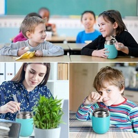 Boîte à lunch en acier inoxydable isolée sous vide de 16oz 24oz Conteneur thermique pour enfants avec cuillère pliable