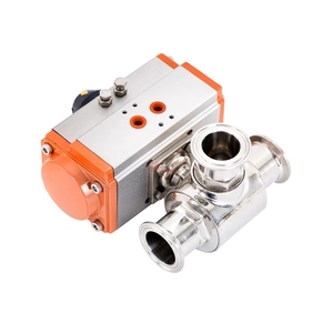 VỆ SINH cấp thực phẩm vệ sinh thép không gỉ t/L loại 304 316L loại điều khiển khí nén ba cách <span class=keywords><strong>Tri</strong></span> kẹp van bi - Product Image 5