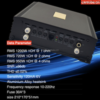 Amplificateur de voiture 24V Mono RMS 1200W Amplificateur subsonique de basses fortes Peak 2500W Max 1ohm Classe D Amplificateur de voiture Monobloc