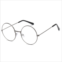 Lunettes rétro pour fille et garçon, monture optique ronde en métal, verres transparents, vente en gros,