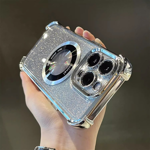 Luxury Plating <strong>Flash</strong> Glitter Transparent Phone <strong>Case</strong> for iPhone 15 14 13 Pro Max <strong>Plus</strong> Anti-Shock Anti-Fall Lens Protect Cover - Product Image 4