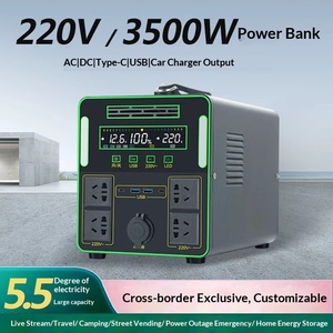 เครื่องกำเนิดไฟฟ้าเคลื่อนที่สำหรับใช้งานกลางแจ้งกำลังสูง 3500 วัตต์ 220 โวลต์ สามารถหุงข้าวได้ ใช้กับรถยนต์สำหรับเดินทางแบบขับเคลื่อนด้วยตัวเอง กำลังไฟ 5 ระดับ - Product Image 1
