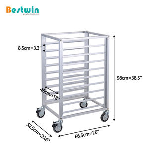 Estantería de aluminio Cocina Restaurante Cafetería Pizzería Hoja comercial Bun Pan Estante Bandeja para hornear Carro Carrito de panadería - Product Image 2