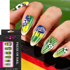 Cinq et dix GMPC/Sedex/ISO/EUDR fournitures <span class=keywords><strong>FIFA</strong></span> Football presse-sur faux ongles équipe nationale Nail Art breloques en gros pour le Sport - Product Image 1