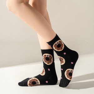 <span class=keywords><strong>Chaussettes</strong></span> Décontractées en Coton Respirant à Motifs Créatifs (Burger, Donut, Œuf, Frites) – Nouveauté Tendance - Product Image 4