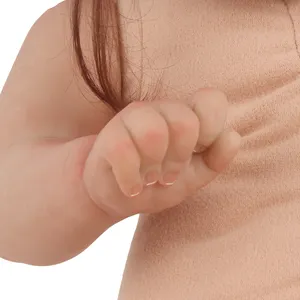 Yüksek dayanıklı yumuşak vinil bebek Dainty parmaklar Toes 20 inç simüle yeniden doğmuş beyaz kız bebek bebek