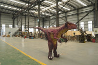 Costume de dinosaure Vélociraptor rose rayé populaire de Zigong, léger, avec pattes cachées, tailles personnalisées, CET, pour centres commerciaux et aéroports