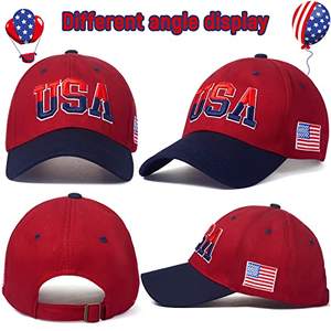 Gorra de Béisbol Unisex Personalizada de 6 Paneles, 100% Algodón, Bordado 3D, Gorra con Bandera Americana y Logotipo Personalizado - Product Image 4