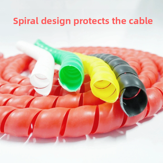Silicone Spiral Wrap Industrial Lightweight Flexible Cable Protector Sleeve Cut-to-Length Service High Quality GT Brand