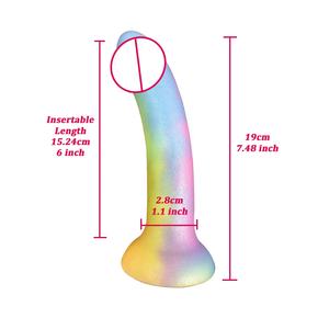 เครื่องกระตุ้นความสุขทางเพศหญิงทำจากซิลิโคนตามหลักสรีรศาสตร์ ดิลโดซิลิโคนแบบยืดหยุ่นสำหรับผู้หญิง ดิลโดแบบยาวและบางสำหรับการสอดใส่ - Product Image 2
