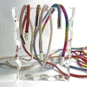 Corde Brillant Diamant Tube Chaîne Ronde Strass Tuyau En Caoutchouc Chaussure Dentelle Strass À Capuche Corde - Product Image 4